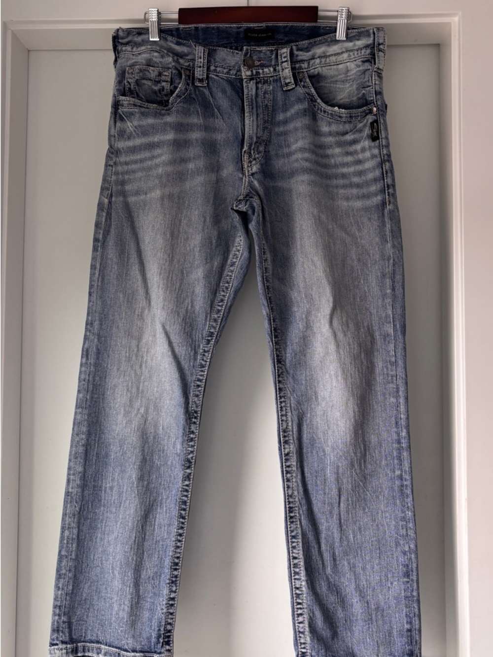 Silver Jeans Light Blue Washed Straight Leg Jeans